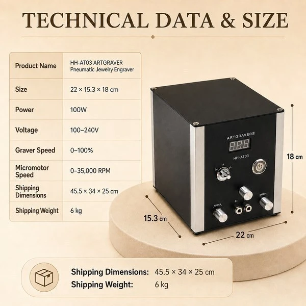 hh-at03-artgraver-iii-engraving-machine-technical-data-size-reference